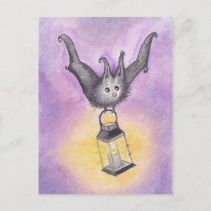 Bat Holding a Lantern Postkarte