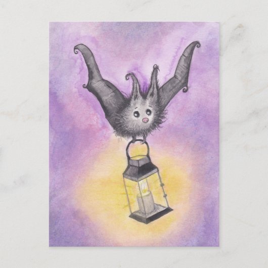 Bat Holding a Lantern Postkarte (Vorderseite)