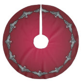 Bat in einer Weihnachtsmannmütze Polyester Weihnachtsbaumdecke (Vorderseite)