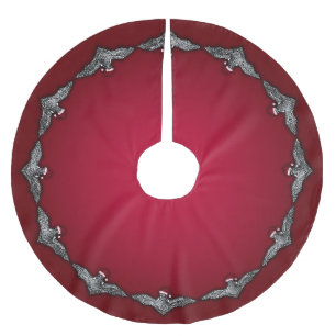 Bat in einer Weihnachtsmannmütze Polyester Weihnachtsbaumdecke