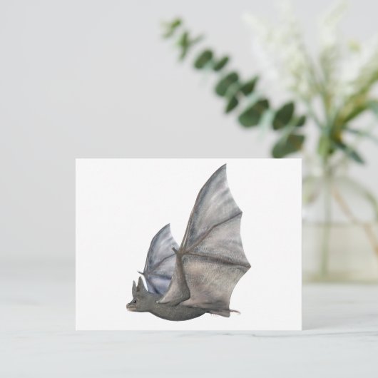 Bat in Side-Profil mit Flügeln in Uphub Postkarte (Stehend Vorderseite)