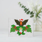 Bat in the Holly Postkarte (Stehend Vorderseite)