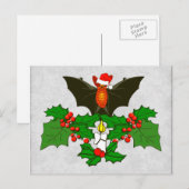 Bat in the Holly Postkarte (Vorne/Hinten)
