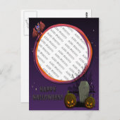 Bat, Jack o' Lanterns, Grabstein, Foto-Rahmen hinz Postkarte (Vorne/Hinten)