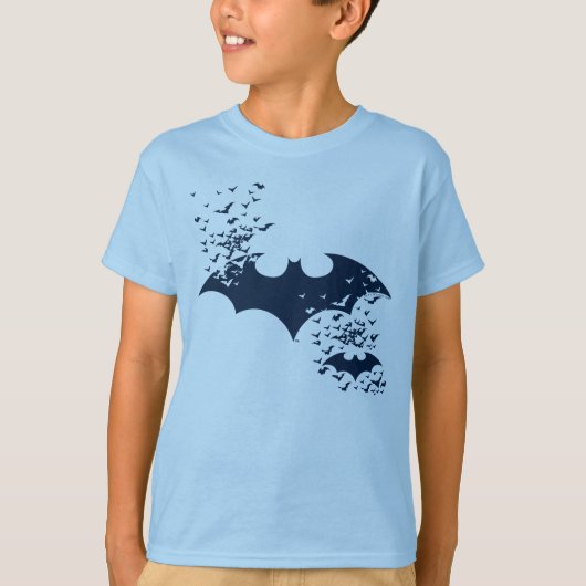 Bat-Logo-Burning in Fledermäuse T-Shirt (Vorderseite)