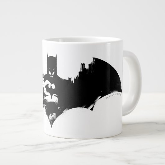 Bat-Logo für Batman- und Gotham-Silhouette Jumbo-Tasse (Vorderseite Rechts)
