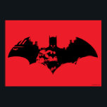 Bat-Logo für Batman- und Gotham-Silhouette Poster<br><div class="desc">Batman stehend in Gotham City,  die Silhouetten bilden die Spitzen der Bat Logo Form.</div>