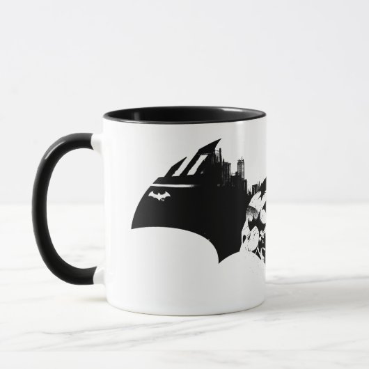 Bat-Logo für Batman- und Gotham-Silhouette Tasse (Links)