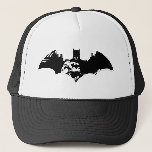 Bat-Logo für Batman- und Gotham-Silhouette Truckerkappe (Vorderseite)