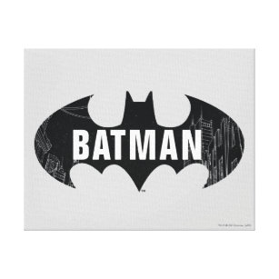 Bat-Logo mit Gotham-Ätzung Leinwanddruck