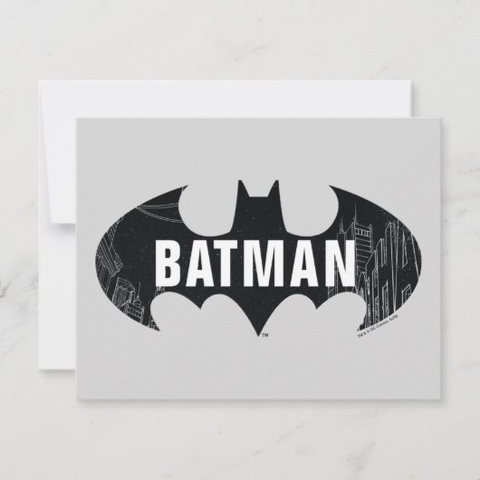 Bat-Logo mit Gotham-Ätzung Mitteilungskarte (Vorderseite)