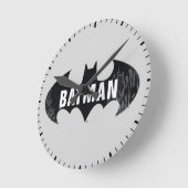 Bat-Logo mit Gotham-Ätzung Runde Wanduhr (Winkel)