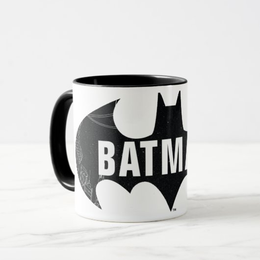 Bat-Logo mit Gotham-Ätzung Tasse (Vorderseite Links)