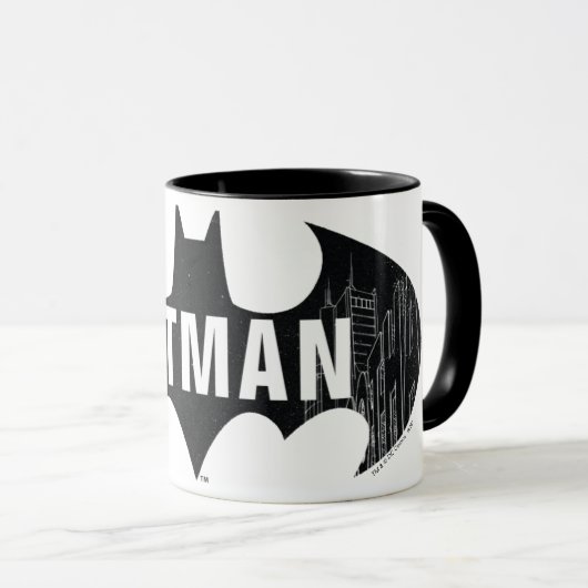 Bat-Logo mit Gotham-Ätzung Tasse (VorderseiteRechts)