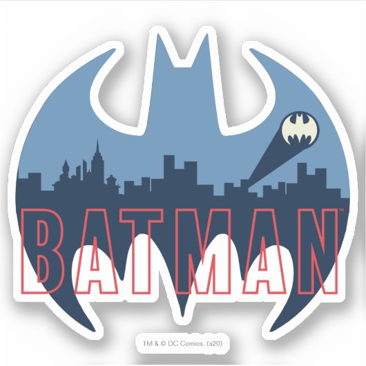 BAT-Logo mit Gotham- und Bat-Signal Aufkleber (Vorderseite)