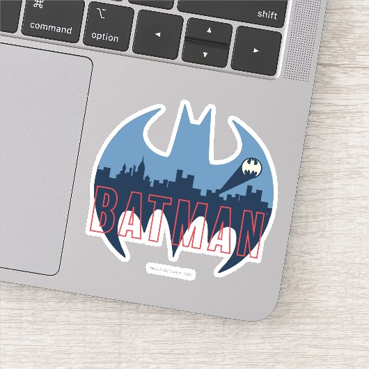 BAT-Logo mit Gotham- und Bat-Signal Aufkleber (Detail)