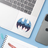 BAT-Logo mit Gotham- und Bat-Signal Aufkleber (Laptop mit iPhone)