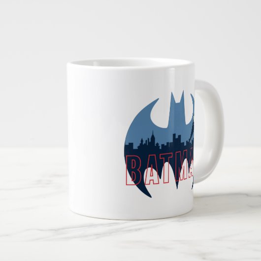 BAT-Logo mit Gotham- und Bat-Signal Jumbo-Tasse (Vorderseite Rechts)