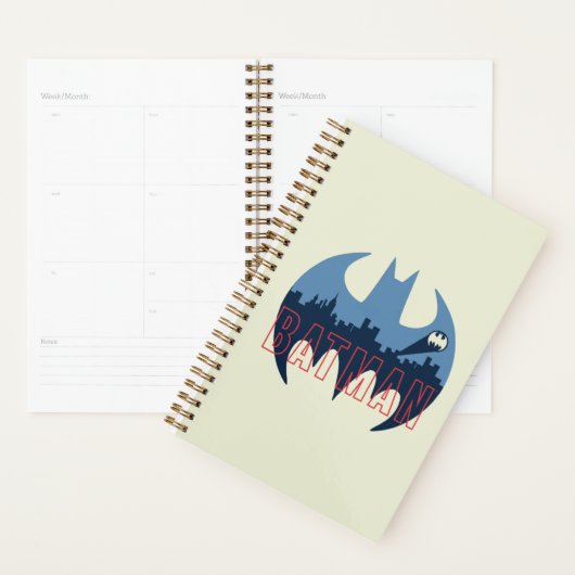 BAT-Logo mit Gotham- und Bat-Signal Planer (Anzeige)