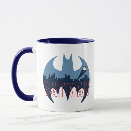 Bat Logo With Gotham & Bat Signal Tasse (Links)