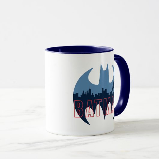 Bat Logo With Gotham & Bat Signal Tasse (VorderseiteRechts)