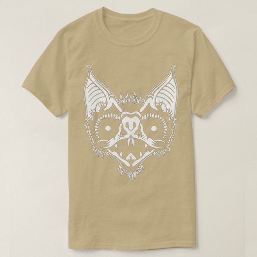 Bat Lover Vampire Chiroptera Head Goth Punk T-Shirt (Design vorne)