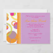 Bat Mitvah+Mod Blasen/orange/hot rosa Einladung (Rückseite)