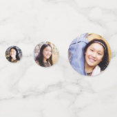 Bat Mitzvah 3 Foto Navy Silver Glitzer Script Konfetti (Vorderseiten)