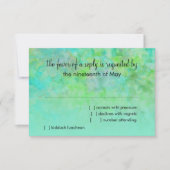 Bat Mitzvah Abstract Design in Aqua RSVP Karte (Vorderseite)