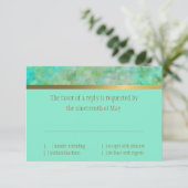 Bat Mitzvah Abstract Design in Aqua RSVP Karte (Stehend Vorderseite)