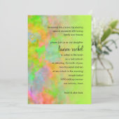 Bat Mitzvah Abstract Design in Lime Green Einladung (Stehend Vorderseite)