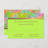 Bat Mitzvah Abstract Design in Lime Green RSVP Karte (Vorne/Hinten)