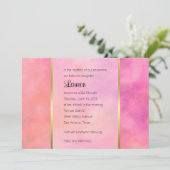 Bat Mitzvah Abstract Design in Rosa Einladung (Stehend Vorderseite)