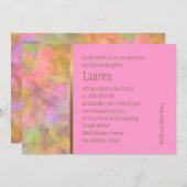 Bat Mitzvah Abstract Design in Rosa Einladung (Vorne/Hinten)