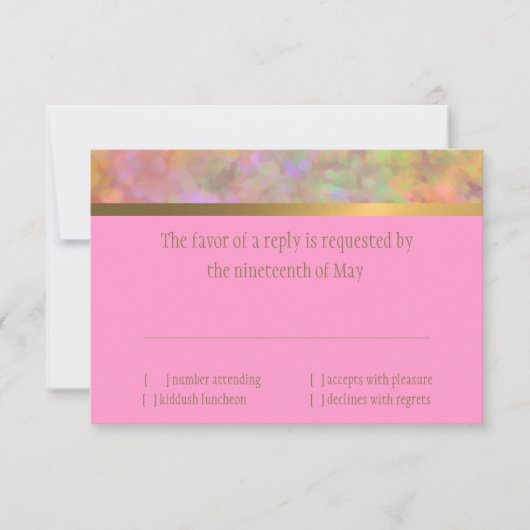 Bat Mitzvah Abstract Design in Rosa RSVP Karte (Vorderseite)