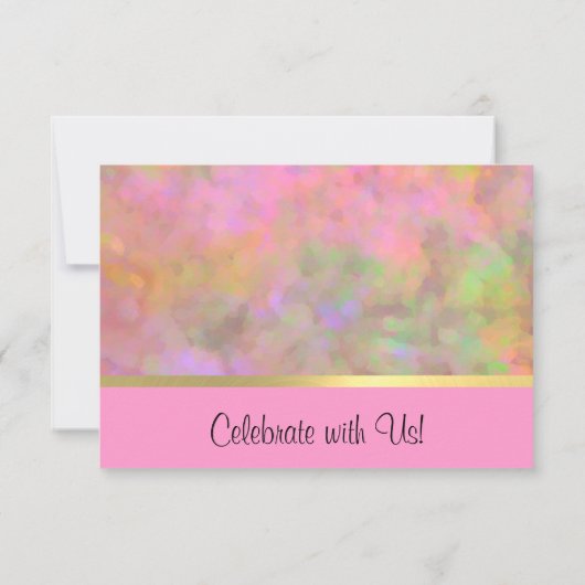 Bat Mitzvah Abstract Design in rosa RSVP-Karte Einladung (Rückseite)