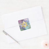 Bat Mitzvah Abstrakt Shimmery Pastel Muster Quadratischer Aufkleber (Umschlag)