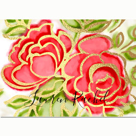 Bat Mitzvah Abstrakte Rose Rot Dankeskarte