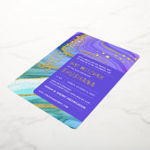 BaT Mitzvah Agate Marble REAL GOLD Foil Einladung (Gedreht)