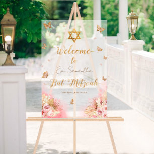 Bat Mitzvah Akryllische Begrüßung Schildkröten Sch Acrylschild