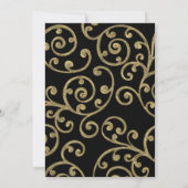 Bat Mitzvah alle Farbe Gold Scroll Design Einladung (Rückseite)