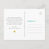 Bat Mitzvah Änderung der Pläne Gold Aquamariner Ba Einladungspostkarte (Rückseite)