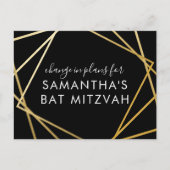 Bat Mitzvah Änderung der Pläne Modernes Gold Schwa Ankündigungspostkarte (Vorderseite)