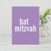 Bat Mitzvah Ankündigungen {Lila} (Stehend Vorderseite)