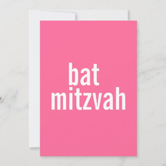 Bat Mitzvah Ankündigungen {Pink} (Vorderseite)