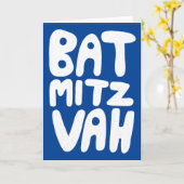 BAT MITZVAH Anpassbare Grußkarte Blau Weiß Karte (Gelbe Blume)