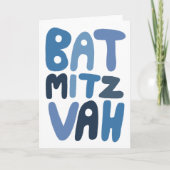 BAT MITZVAH Anpassbare, moderne Blasen-Buchstaben Karte (Vorderseite)