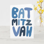 BAT MITZVAH Anpassbare, moderne Blasen-Buchstaben Karte (Gelbe Blume)