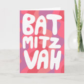 BAT MITZVAH Anpassbare rosa Streifen-Kongrat Karte (Vorderseite)