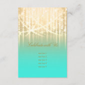 Bat Mitzvah Aqua Green und Gold Funkelnd Lights Einladung (Vorderseite)